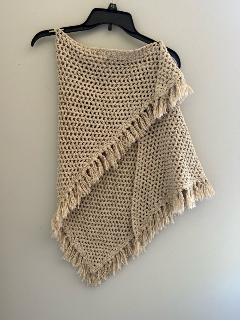Beach Crochet Fringe Swim Coverup - Cream